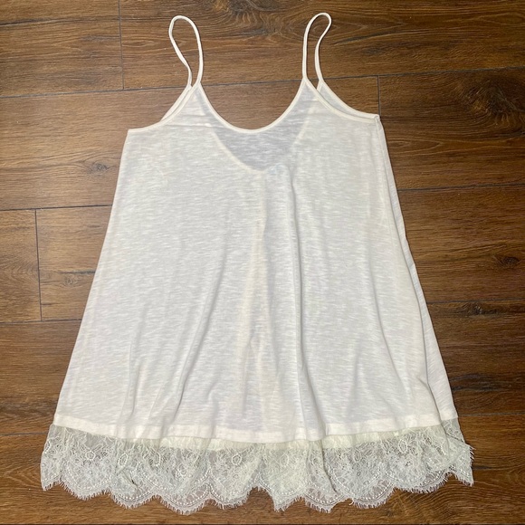Cecico long lace loose trimmed spaghetti strap cream layering cami - Picture 6 of 8